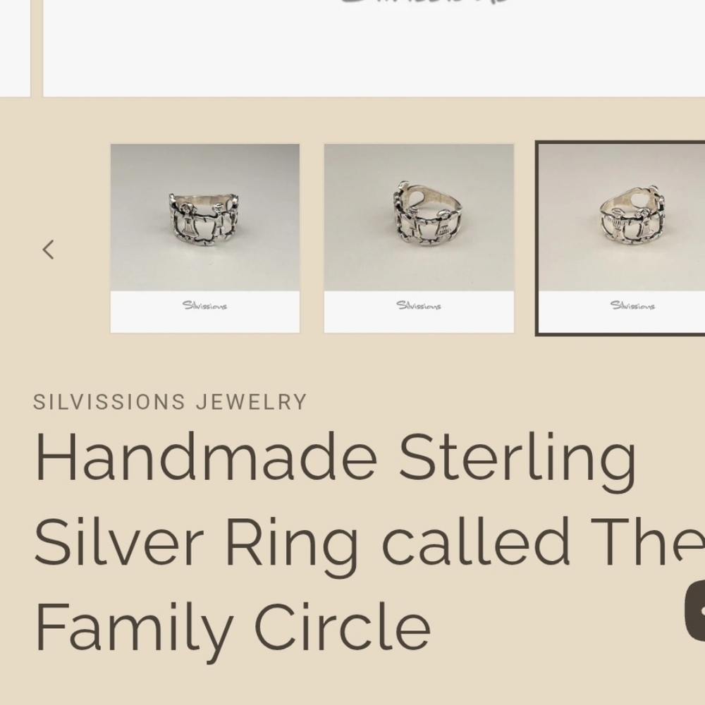 Silver Family Circle Ring Parents : Son And Daughter Ring